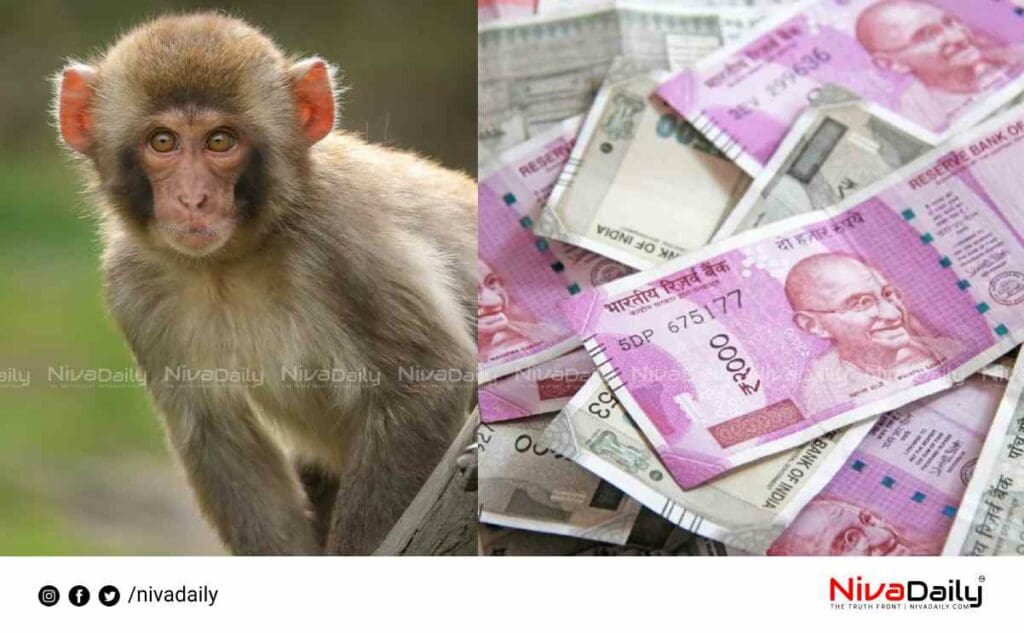 Monkey stole 1 lakh