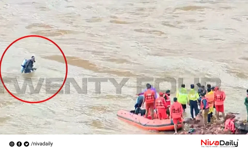 Karnataka landslide search Malayalam driver