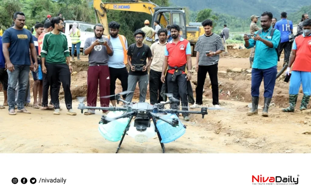 Drone food delivery Chooralmala rescue