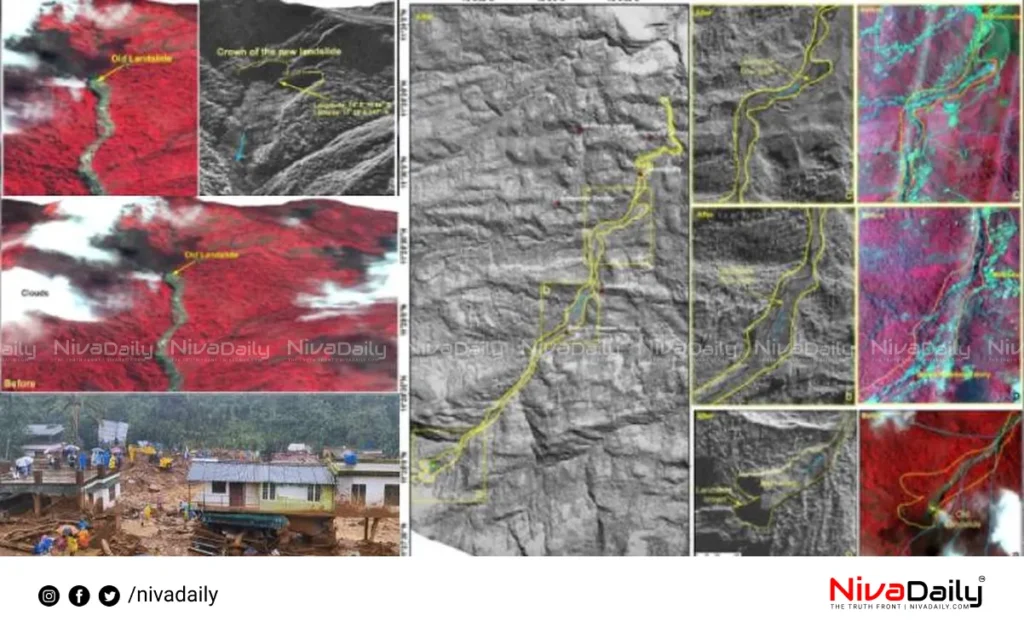 Wayanad landslide satellite images