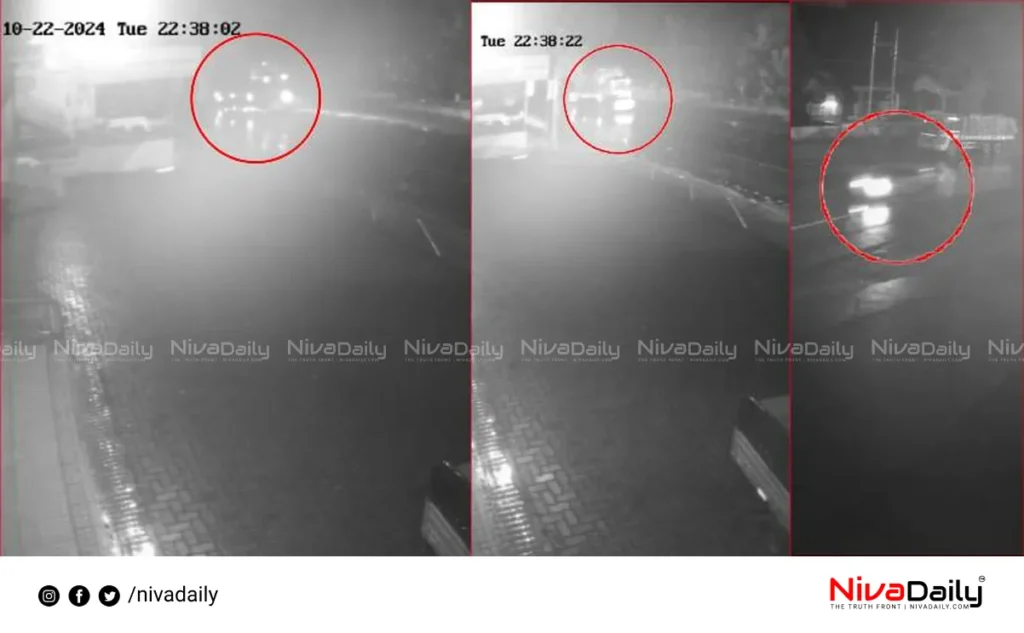 Palakkad car accident CCTV footage