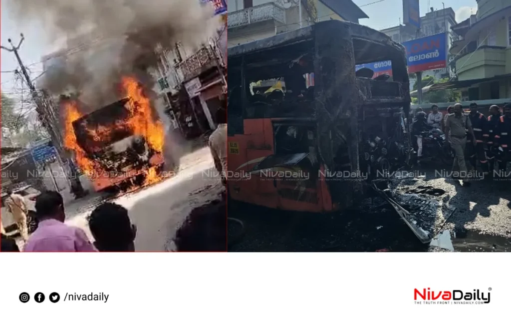 KURTC bus fire Kochi