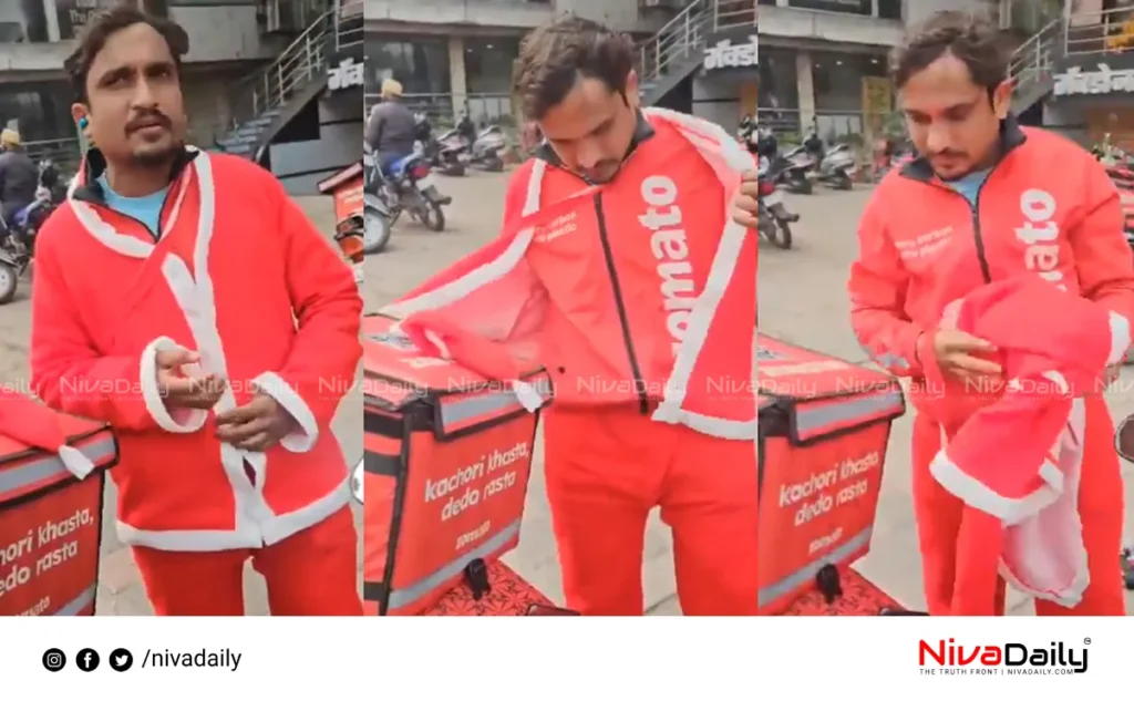 Zomato delivery Santa costume Indore