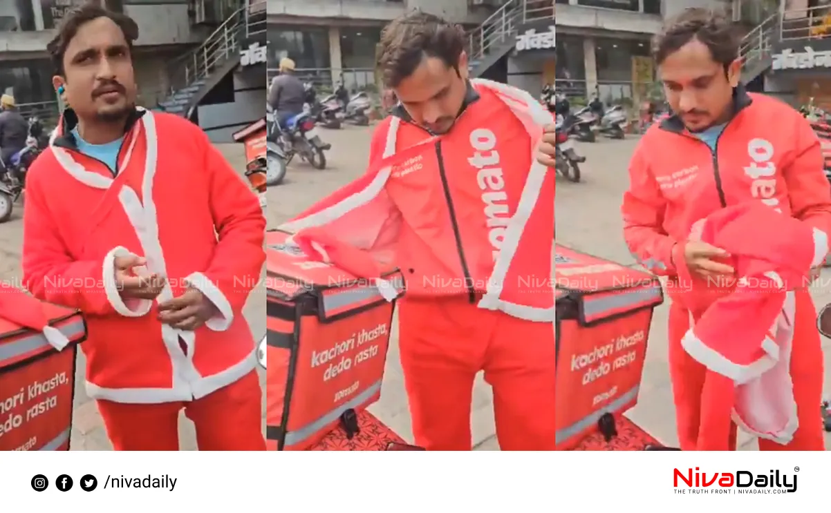 Zomato delivery Santa costume Indore