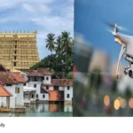 drone near temple