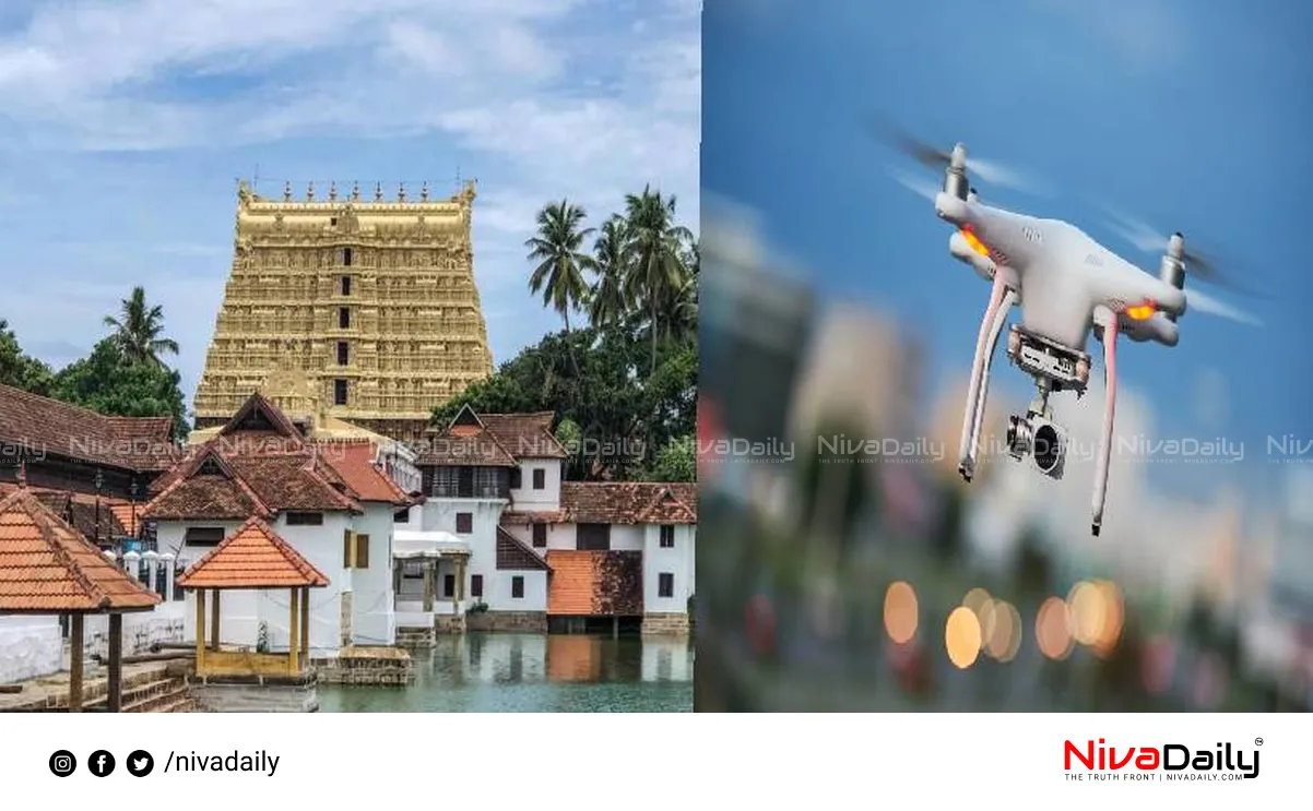 drone near temple