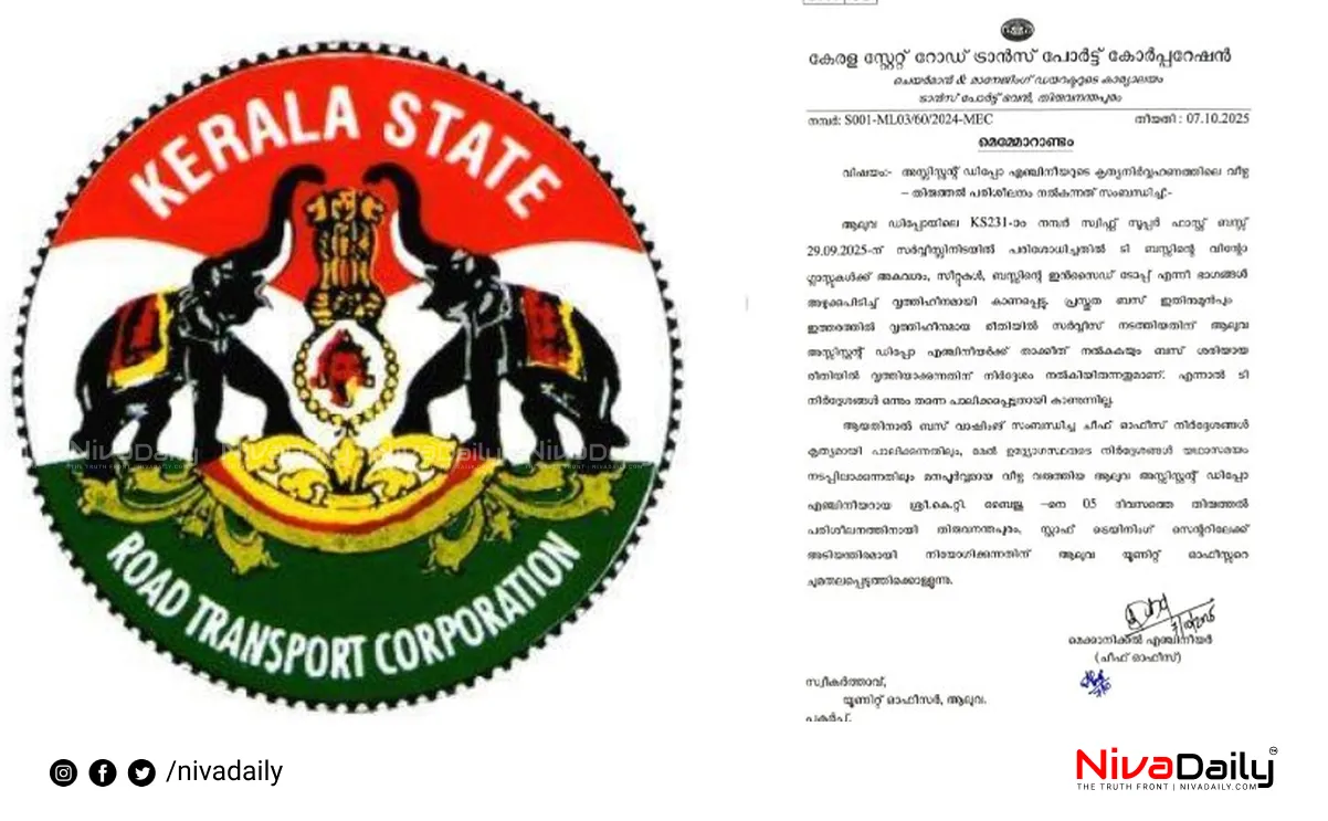 KSRTC disciplinary action