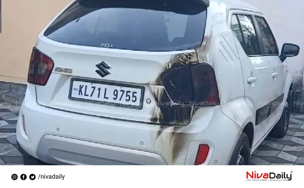 car set on fire