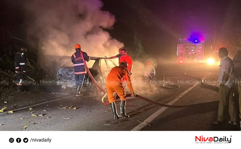Sabarimala pilgrims car fire